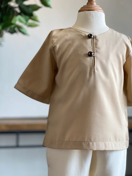 TENANG Unisex Baby’s Kurta in Tan