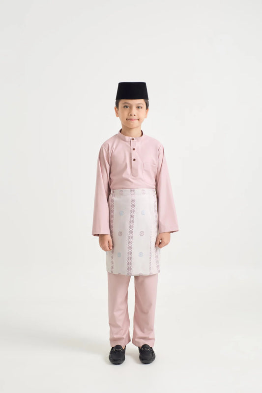 BOYS BAJU MELAYU CEKAK MUSANG - SOFT PINK