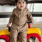 QAID Baby’s Teluk Belanga Baju Melayu Set in Taupe