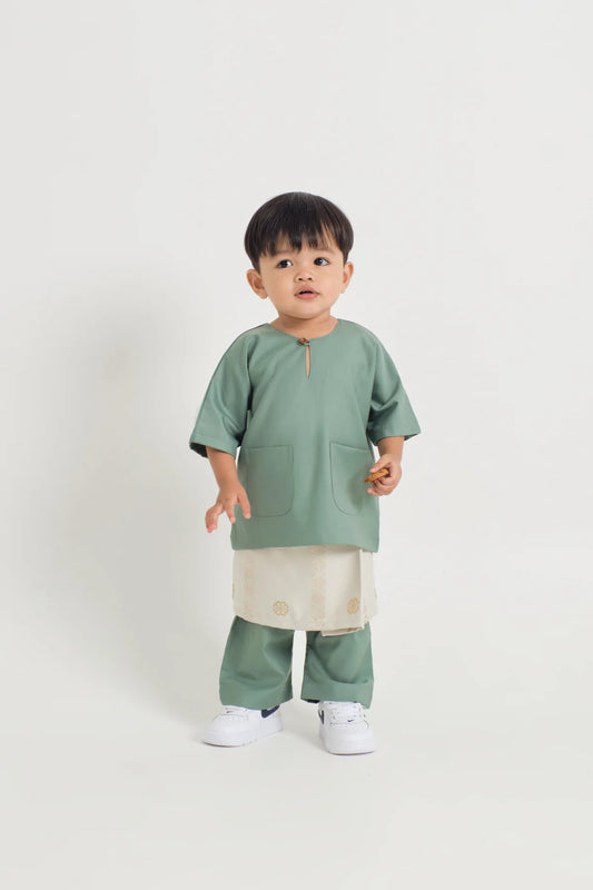 BAJU MELAYU TELUK BELANGA - SOFT TEAL GREEN