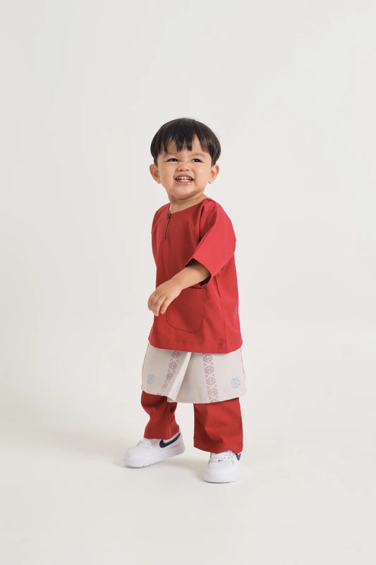 BAJU MELAYU TELUK BELANGA - CRIMSON RED
