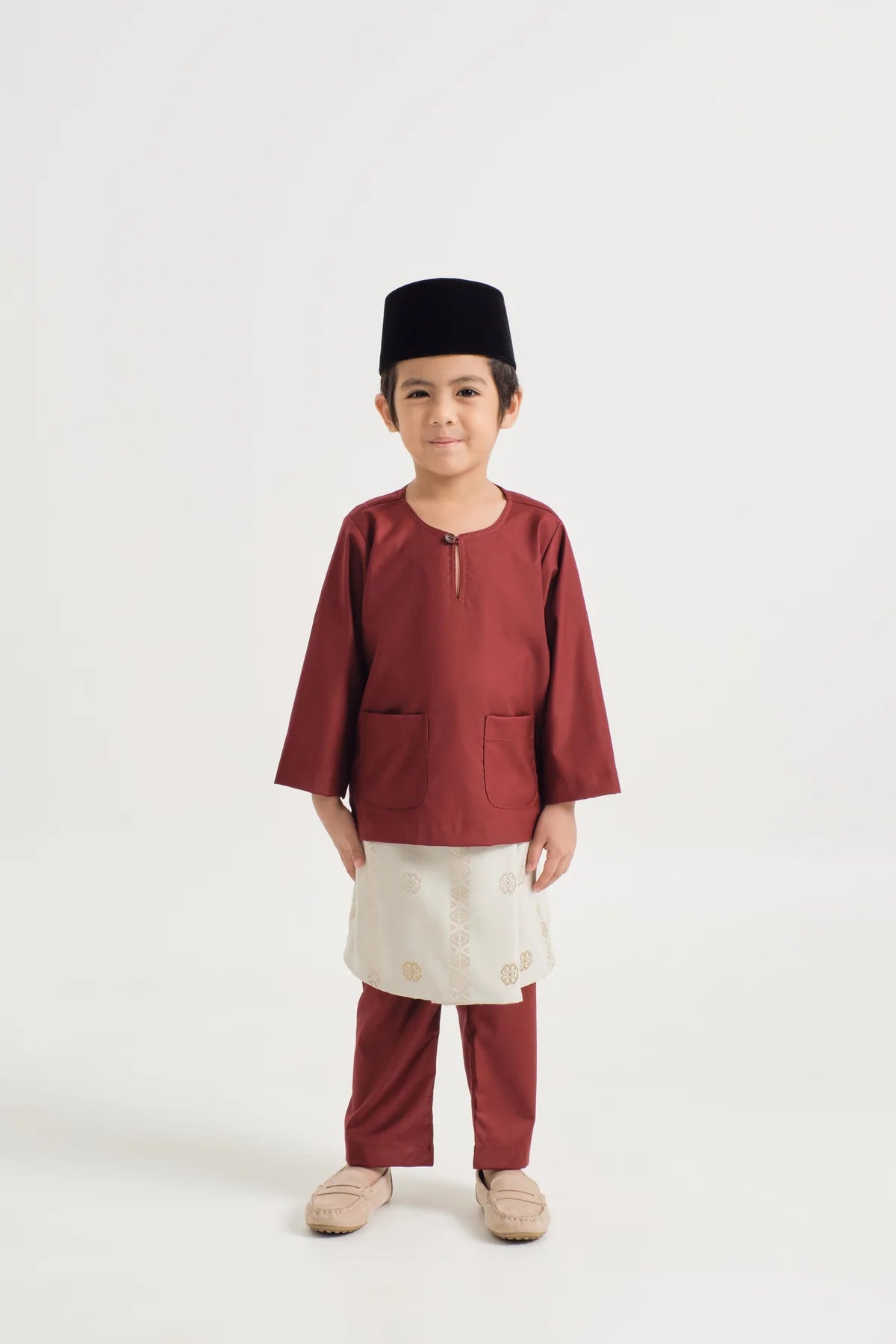 BOYS BAJU MELAYU TELUK BELANGA - MAHOGANY RED