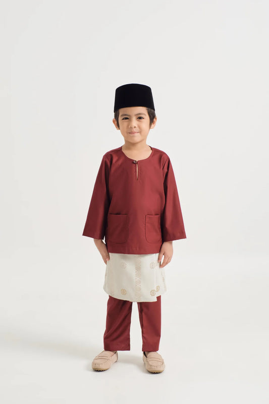 BOYS BAJU MELAYU TELUK BELANGA - MAHOGANY RED