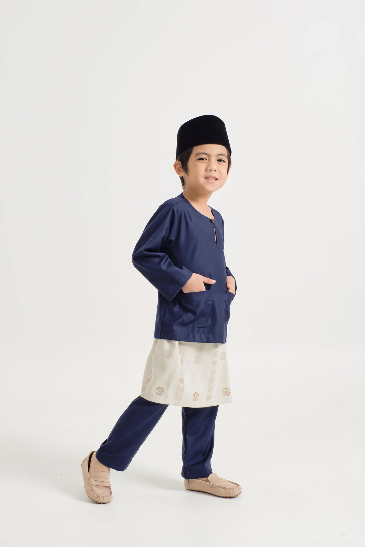 BOYS BAJU MELAYU TELUK BELANGA - DARK NAVY