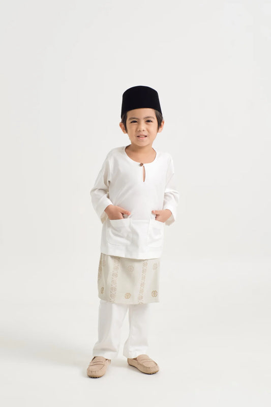 BOYS BAJU MELAYU TELUK BELANGA - ANTIQUE WHITE