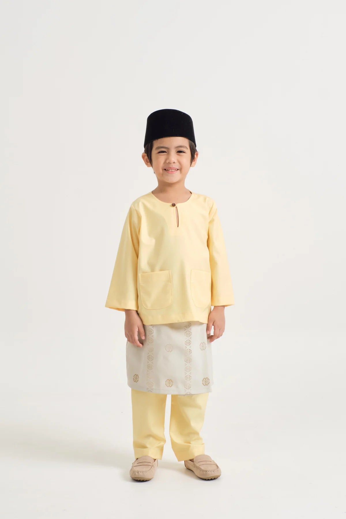 BOYS BAJU MELAYU TELUK BELANGA - SOFT YELLOW
