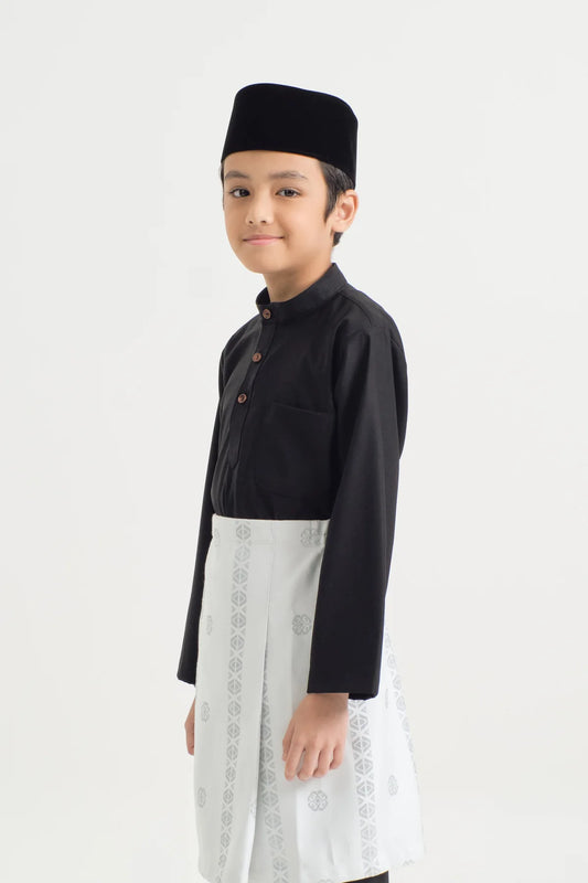 BOYS BAJU MELAYU CEKAK MUSANG - OPAL BLACK