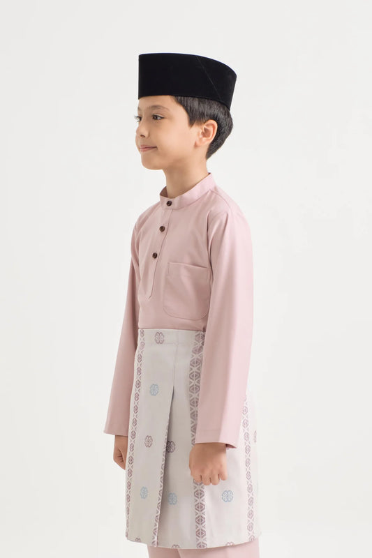 BOYS BAJU MELAYU CEKAK MUSANG - SOFT PINK
