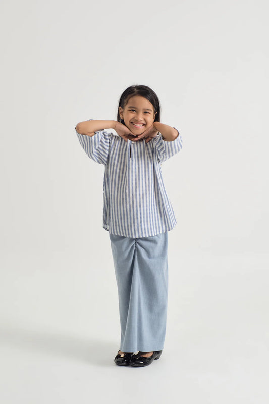 GIRLS KURUNG KEDAH - STRIPE BLUE